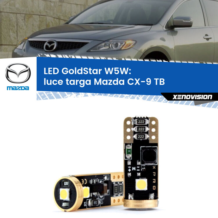 <strong>Luce Targa LED Mazda CX-9</strong> TB 2006 - 2015: ottima luminosità a 360 gradi. Si inseriscono ovunque. Canbus, Top Quality.