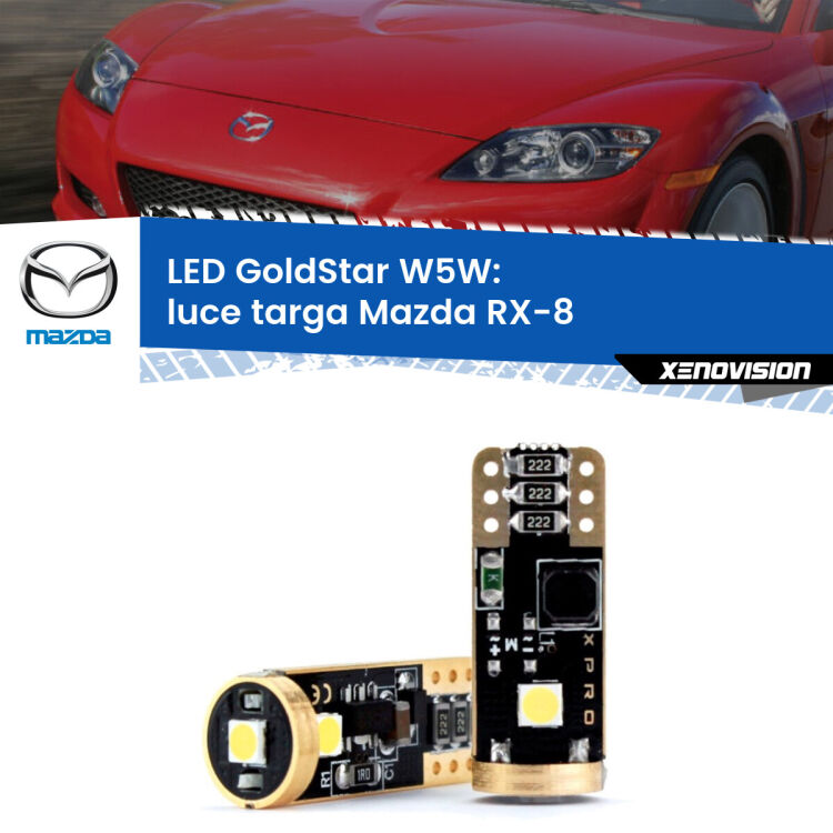 <strong>Luce Targa LED Mazda RX-8</strong>  2003 - 2012: ottima luminosità a 360 gradi. Si inseriscono ovunque. Canbus, Top Quality.