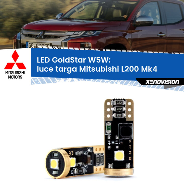 <strong>Luce Targa LED Mitsubishi L200</strong> Mk4 2006 - 2014: ottima luminosità a 360 gradi. Si inseriscono ovunque. Canbus, Top Quality.