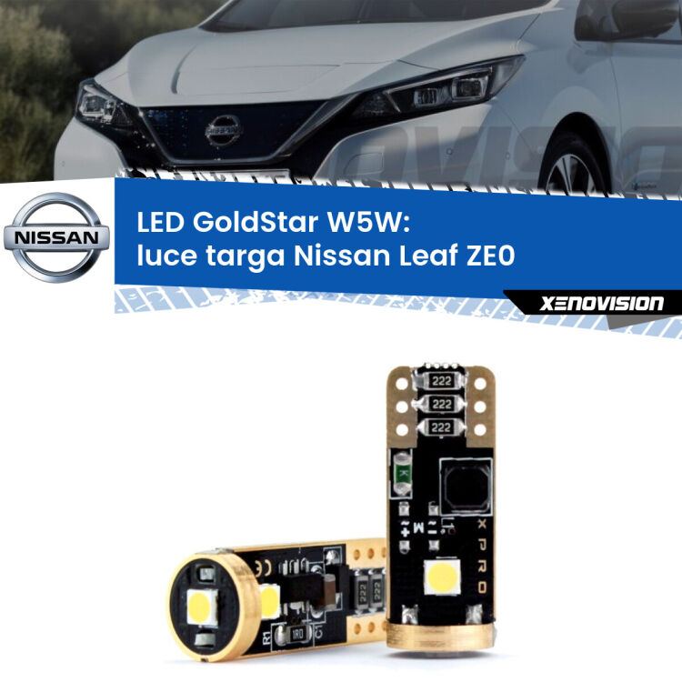 <strong>Luce Targa LED Nissan Leaf</strong> ZE0 2010 - 2016: ottima luminosità a 360 gradi. Si inseriscono ovunque. Canbus, Top Quality.