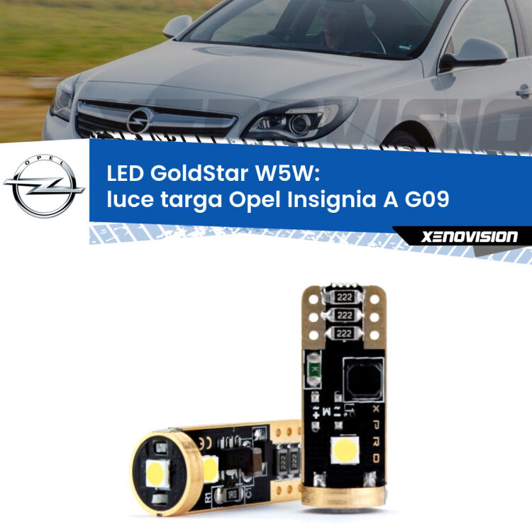 <strong>Luce Targa LED Opel Insignia A</strong> G09 2008 - 2013: ottima luminosità a 360 gradi. Si inseriscono ovunque. Canbus, Top Quality.