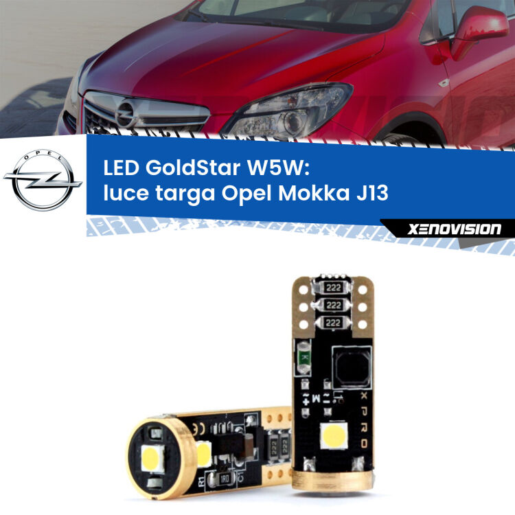 <strong>Luce Targa LED Opel Mokka</strong> J13 2012 - 2019: ottima luminosità a 360 gradi. Si inseriscono ovunque. Canbus, Top Quality.