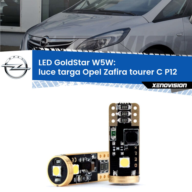 <strong>Luce Targa LED Opel Zafira tourer C</strong> P12 2011 - 2019: ottima luminosità a 360 gradi. Si inseriscono ovunque. Canbus, Top Quality.