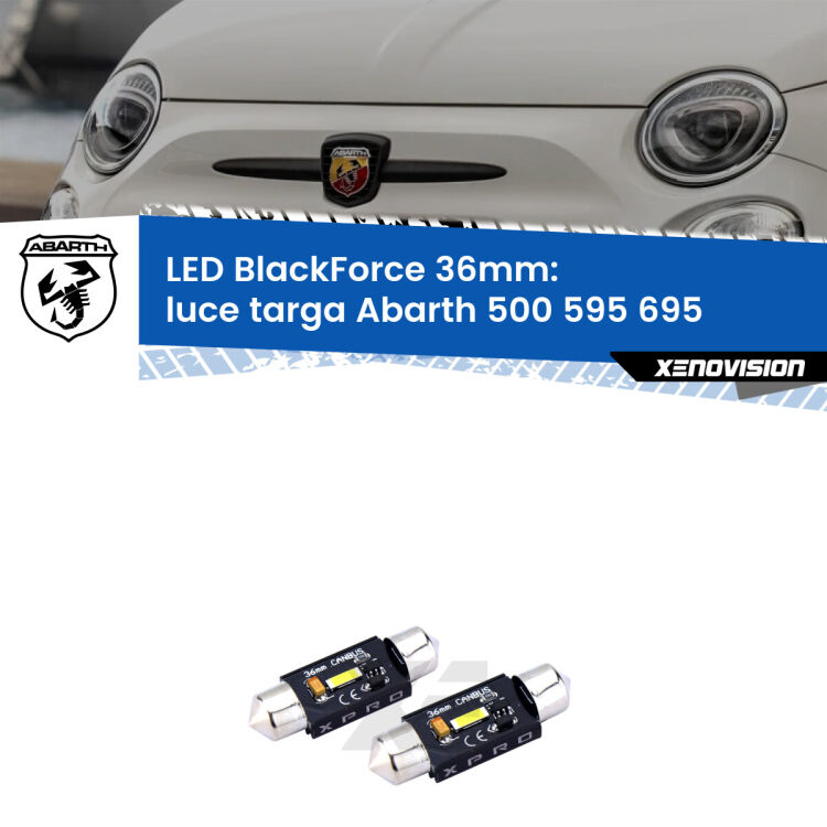 Luce Targa LED per Abarth 500 595 695 2008 - 2022: BlackForce C5W 36mm