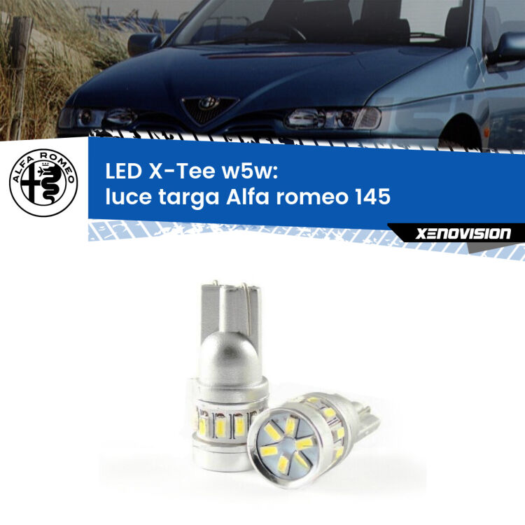 <strong>LED luce targa per Alfa romeo 145</strong>  1994 - 2001. Lampade <strong>W5W</strong> modello X-Tee Xenovision top di gamma.