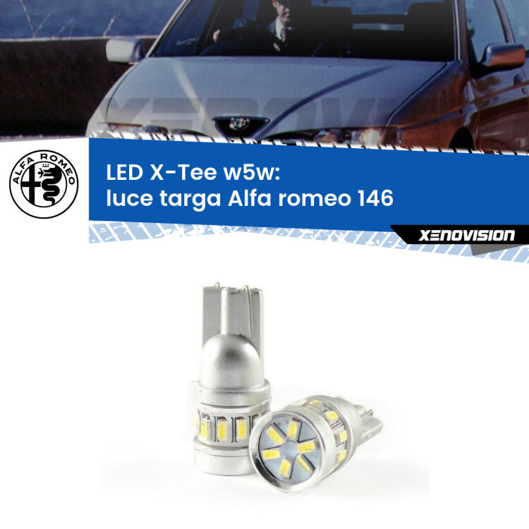 <strong>LED luce targa per Alfa romeo 146</strong>  1994 - 2001. Lampade <strong>W5W</strong> modello X-Tee Xenovision top di gamma.