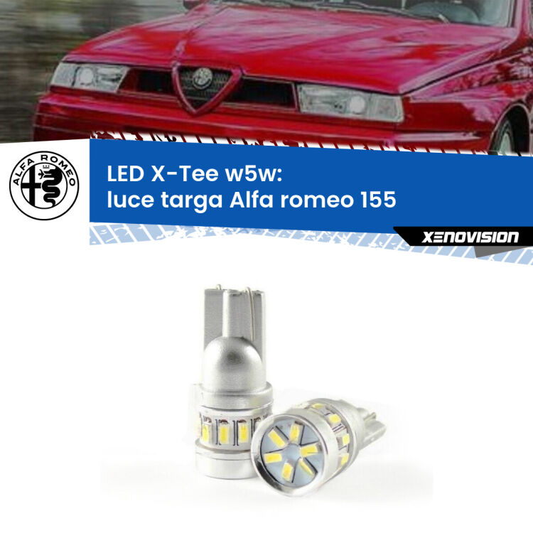 <strong>LED luce targa per Alfa romeo 155</strong>  1992 - 1997. Lampade <strong>W5W</strong> modello X-Tee Xenovision top di gamma.