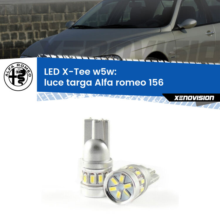 <strong>LED luce targa per Alfa romeo 156</strong>  1997 - 2005. Lampade <strong>W5W</strong> modello X-Tee Xenovision top di gamma.