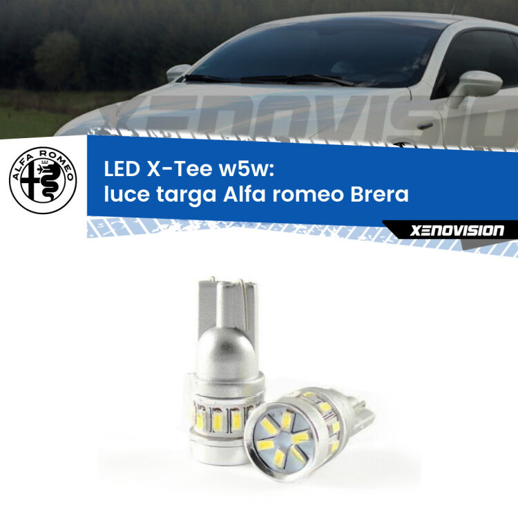 <strong>LED luce targa per Alfa romeo Brera</strong>  2006 - 2010. Lampade <strong>W5W</strong> modello X-Tee Xenovision top di gamma.