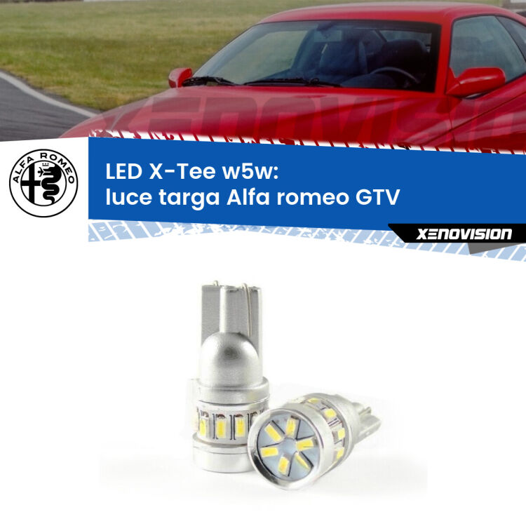 <strong>LED luce targa per Alfa romeo GTV</strong>  1995 - 2005. Lampade <strong>W5W</strong> modello X-Tee Xenovision top di gamma.