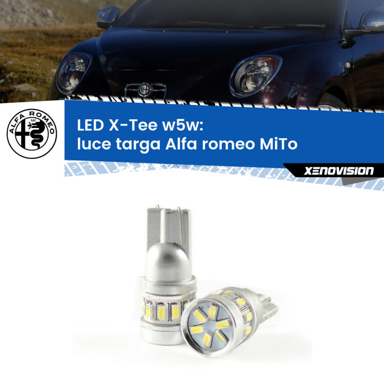 <strong>LED luce targa per Alfa romeo MiTo</strong>  2008 - 2018. Lampade <strong>W5W</strong> modello X-Tee Xenovision top di gamma.