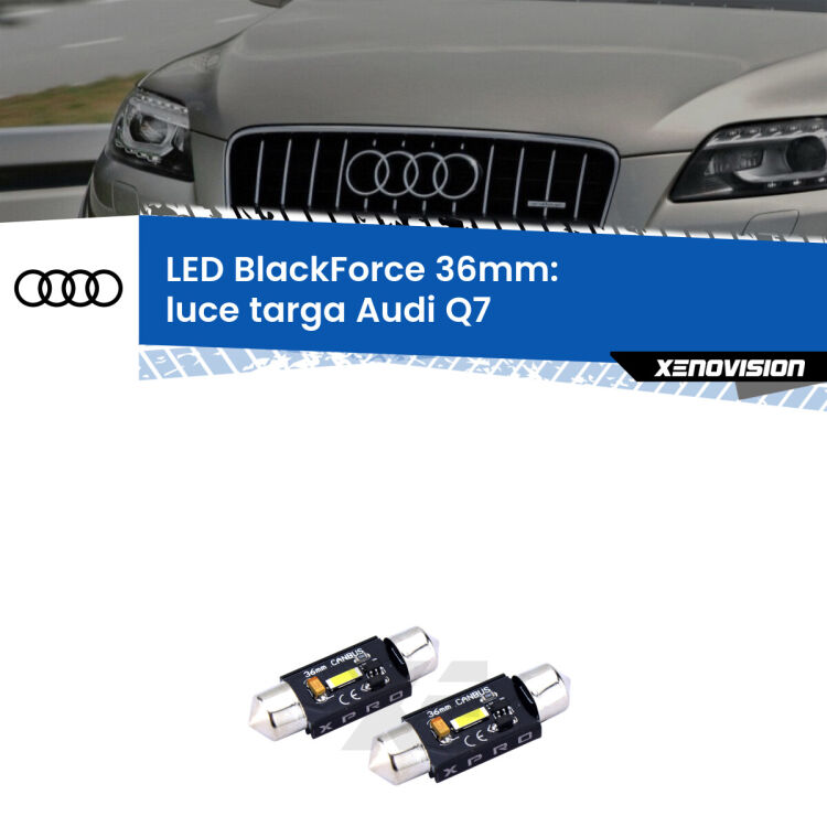 <strong>LED luce targa 36mm per Audi Q7</strong>  2006 - 2012. Coppia lampadine <strong>C5W</strong>modello BlackForce Xenovision.