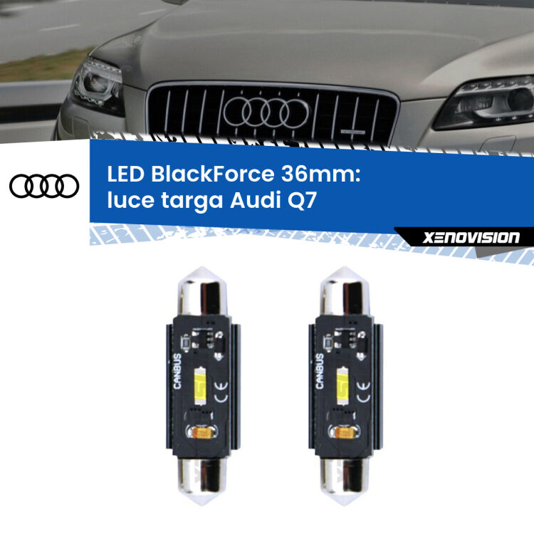 <strong>Luce Targa LED per Audi Q7</strong>  2006 - 2012. Coppia lampade <strong>C5W</strong> 36mm modello BlackForce canbus.