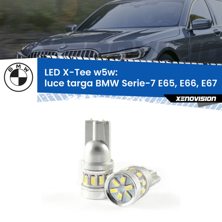 <strong>LED luce targa per BMW Serie-7</strong> E65, E66, E67 2001 - 2005. Lampade <strong>W5W</strong> modello X-Tee Xenovision top di gamma.