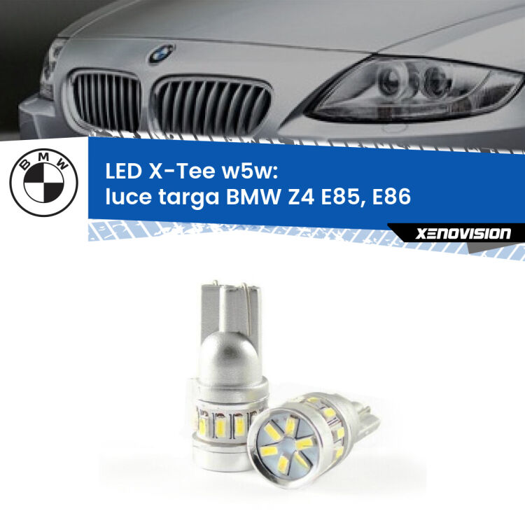 <strong>LED luce targa per BMW Z4</strong> E85, E86 2003 - 2008. Lampade <strong>W5W</strong> modello X-Tee Xenovision top di gamma.