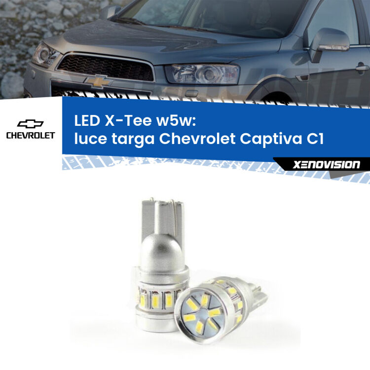 <strong>LED luce targa per Chevrolet Captiva</strong> C1 2006 - 2018. Lampade <strong>W5W</strong> modello X-Tee Xenovision top di gamma.