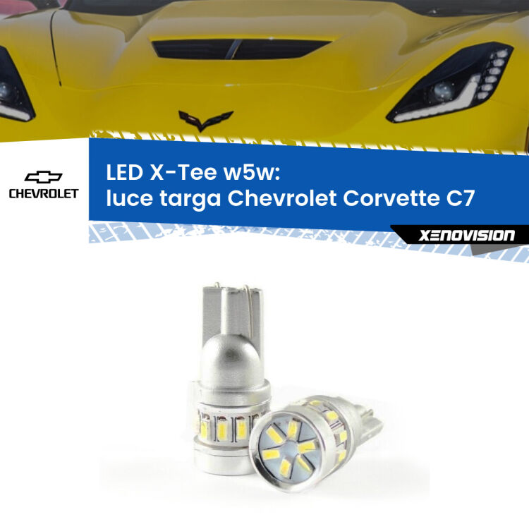 <strong>LED luce targa per Chevrolet Corvette</strong> C7 2013 - 2019. Lampade <strong>W5W</strong> modello X-Tee Xenovision top di gamma.