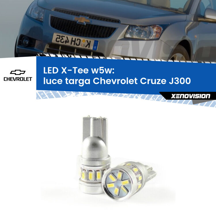 <strong>LED luce targa per Chevrolet Cruze</strong> J300 2009 - 2019. Lampade <strong>W5W</strong> modello X-Tee Xenovision top di gamma.