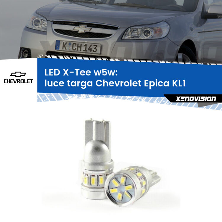 <strong>LED luce targa per Chevrolet Epica</strong> KL1 2005 - 2011. Lampade <strong>W5W</strong> modello X-Tee Xenovision top di gamma.