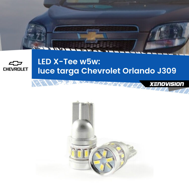 <strong>LED luce targa per Chevrolet Orlando</strong> J309 2011 - 2019. Lampade <strong>W5W</strong> modello X-Tee Xenovision top di gamma.