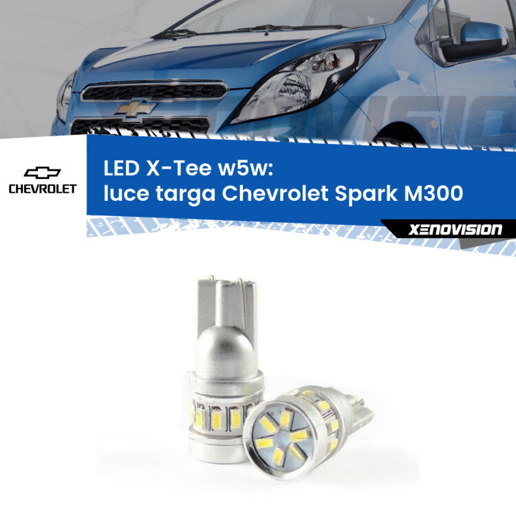 <strong>LED luce targa per Chevrolet Spark</strong> M300 2009 - 2016. Lampade <strong>W5W</strong> modello X-Tee Xenovision top di gamma.