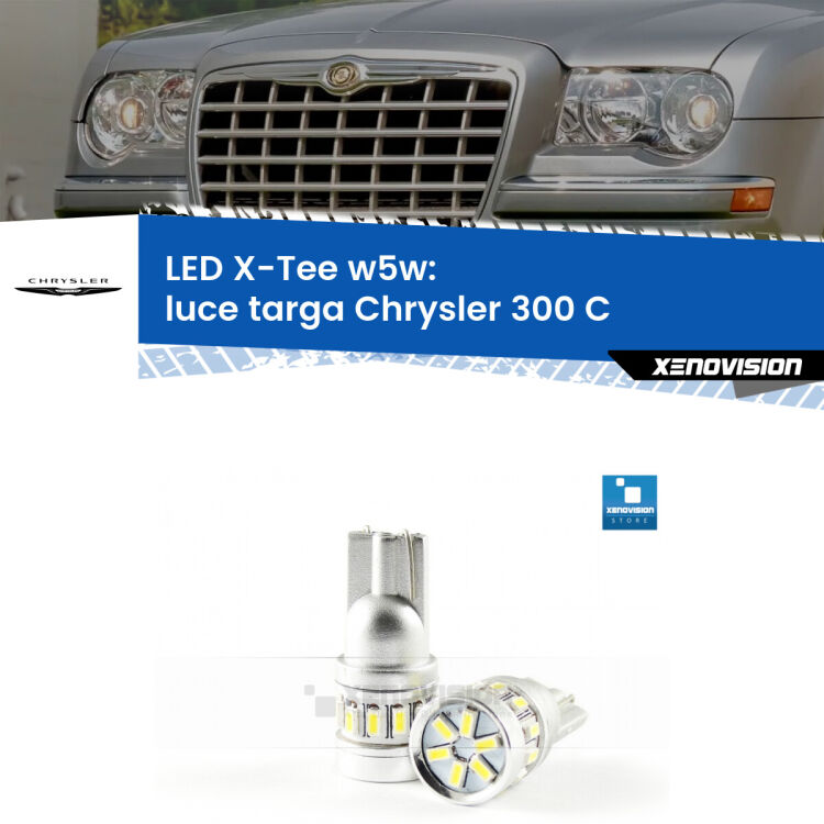 <strong>LED luce targa per Chrysler 300 C</strong>  2004 - 2012. Lampade <strong>W5W</strong> modello X-Tee Xenovision top di gamma.