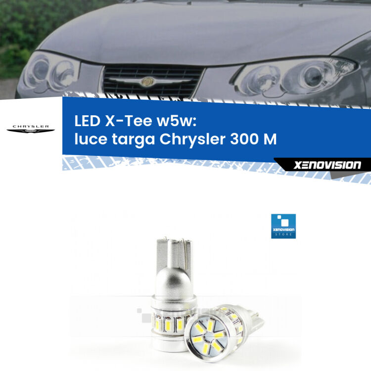 <strong>LED luce targa per Chrysler 300 M</strong>  1998 - 2004. Lampade <strong>W5W</strong> modello X-Tee Xenovision top di gamma.