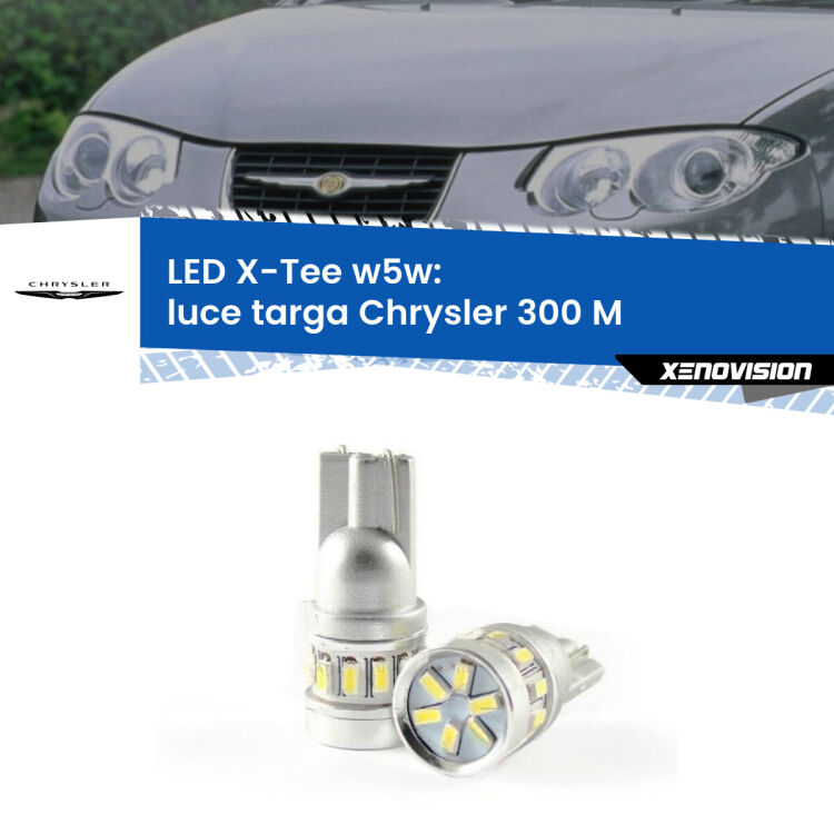 <strong>LED luce targa per Chrysler 300 M</strong>  1998 - 2004. Lampade <strong>W5W</strong> modello X-Tee Xenovision top di gamma.