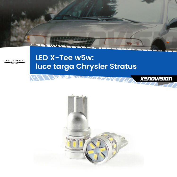 <strong>LED luce targa per Chrysler Stratus</strong>  1995 - 2001. Lampade <strong>W5W</strong> modello X-Tee Xenovision top di gamma.