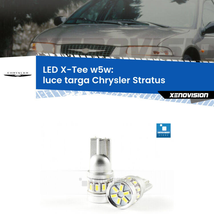 <strong>LED luce targa per Chrysler Stratus</strong>  1995 - 2001. Lampade <strong>W5W</strong> modello X-Tee Xenovision top di gamma.