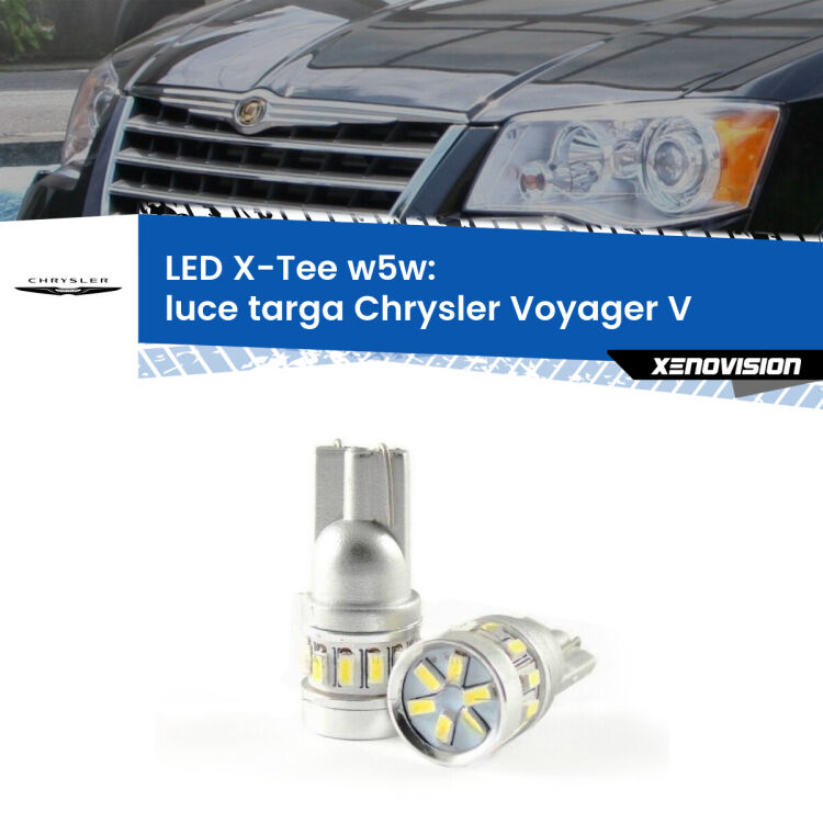 <strong>LED luce targa per Chrysler Voyager V</strong>  2007 - 2016. Lampade <strong>W5W</strong> modello X-Tee Xenovision top di gamma.