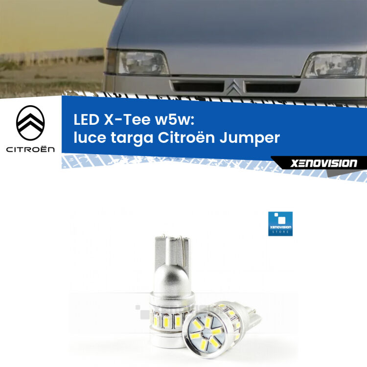 <strong>LED luce targa per Citroën Jumper</strong>  1999 - 2002. Lampade <strong>W5W</strong> modello X-Tee Xenovision top di gamma.