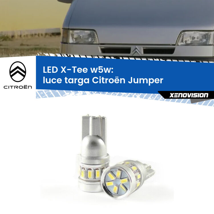 <strong>LED luce targa per Citroën Jumper</strong>  1999 - 2002. Lampade <strong>W5W</strong> modello X-Tee Xenovision top di gamma.