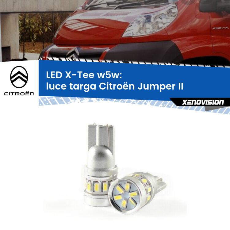 <strong>LED luce targa per Citroën Jumper</strong> II 2002 in poi. Lampade <strong>W5W</strong> modello X-Tee Xenovision top di gamma.