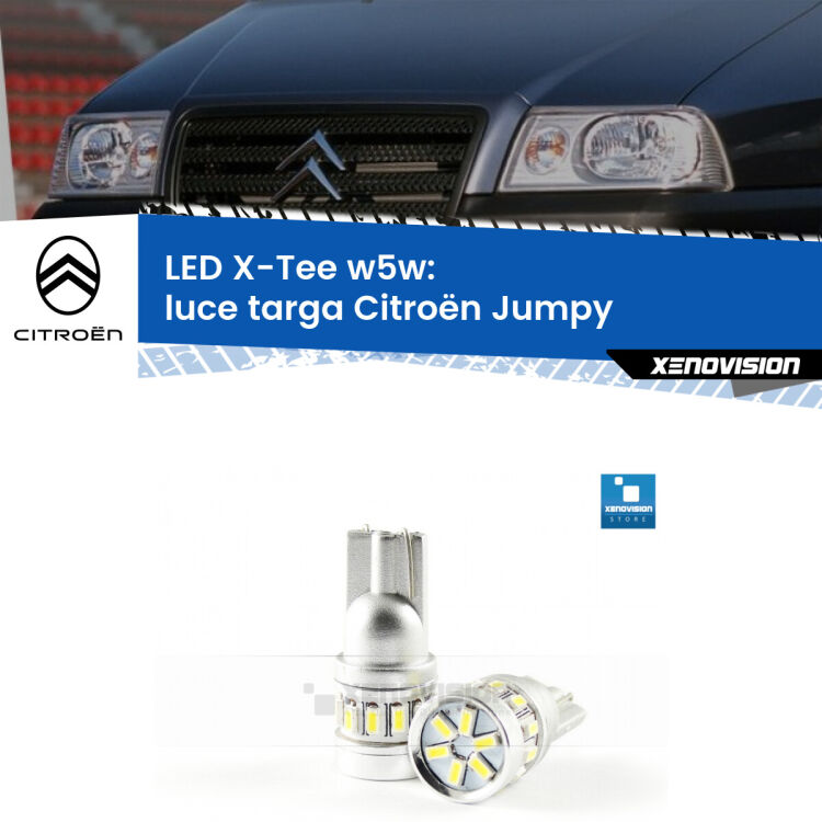 <strong>LED luce targa per Citroën Jumpy</strong>  1994 - 2005. Lampade <strong>W5W</strong> modello X-Tee Xenovision top di gamma.