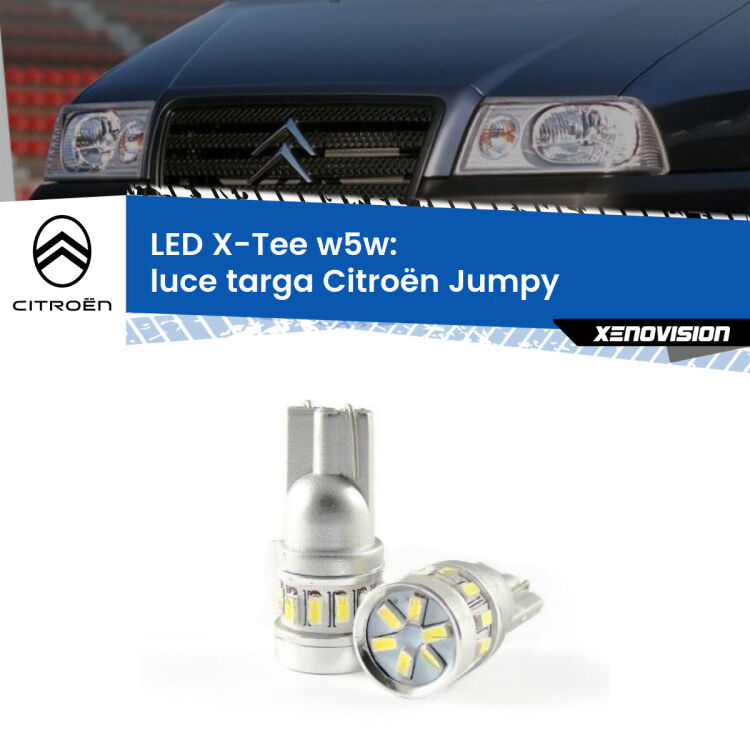 <strong>LED luce targa per Citroën Jumpy</strong>  1994 - 2005. Lampade <strong>W5W</strong> modello X-Tee Xenovision top di gamma.