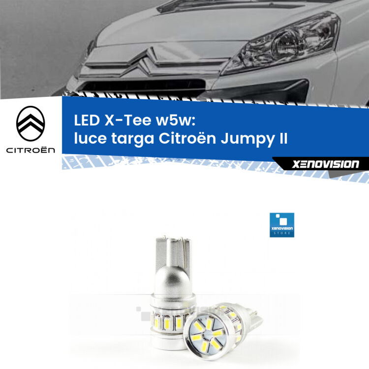 <strong>LED luce targa per Citroën Jumpy</strong> II 2006 - 2015. Lampade <strong>W5W</strong> modello X-Tee Xenovision top di gamma.