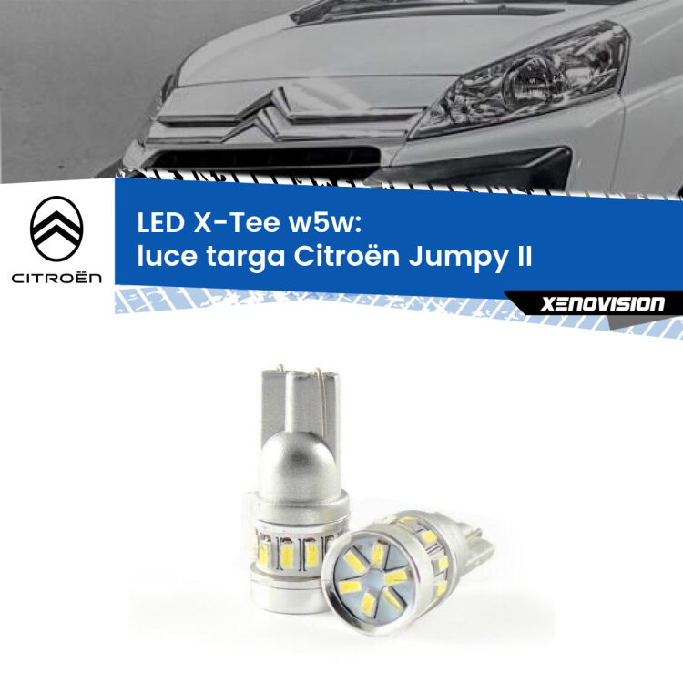 <strong>LED luce targa per Citroën Jumpy</strong> II 2006 - 2015. Lampade <strong>W5W</strong> modello X-Tee Xenovision top di gamma.