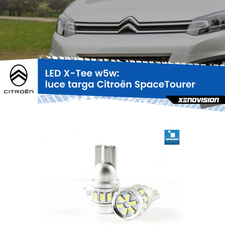 <strong>LED luce targa per Citroën SpaceTourer</strong>  2016 in poi. Lampade <strong>W5W</strong> modello X-Tee Xenovision top di gamma.