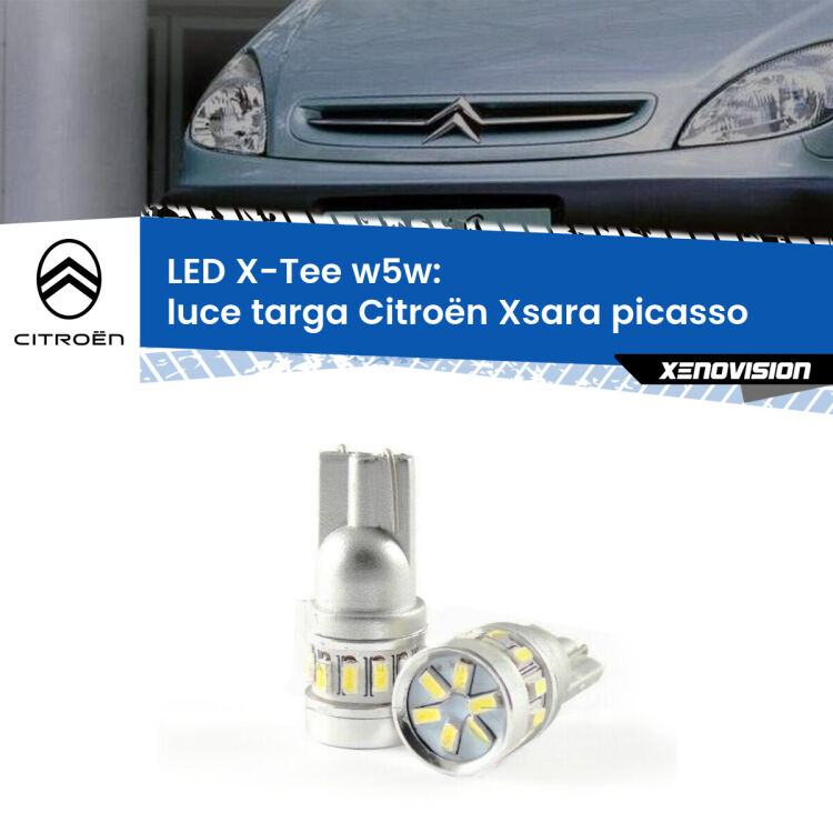 <strong>LED luce targa per Citroën Xsara picasso</strong>  1999 - 2012. Lampade <strong>W5W</strong> modello X-Tee Xenovision top di gamma.