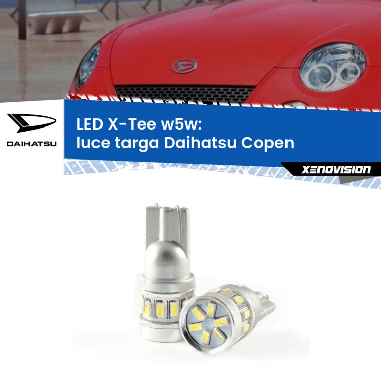 <strong>LED luce targa per Daihatsu Copen</strong>  2003 - 2012. Lampade <strong>W5W</strong> modello X-Tee Xenovision top di gamma.