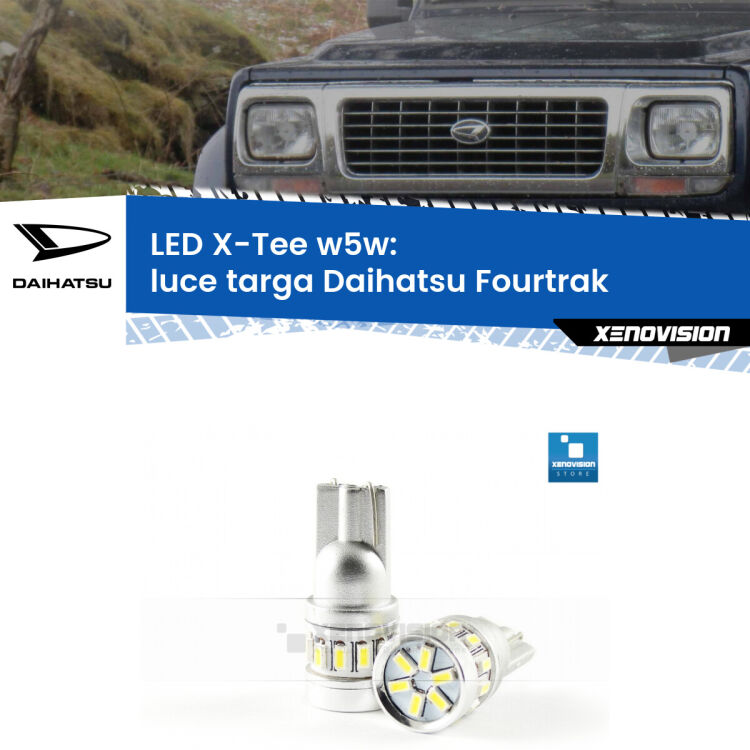 <strong>LED luce targa per Daihatsu Fourtrak</strong>  1985 - 1998. Lampade <strong>W5W</strong> modello X-Tee Xenovision top di gamma.