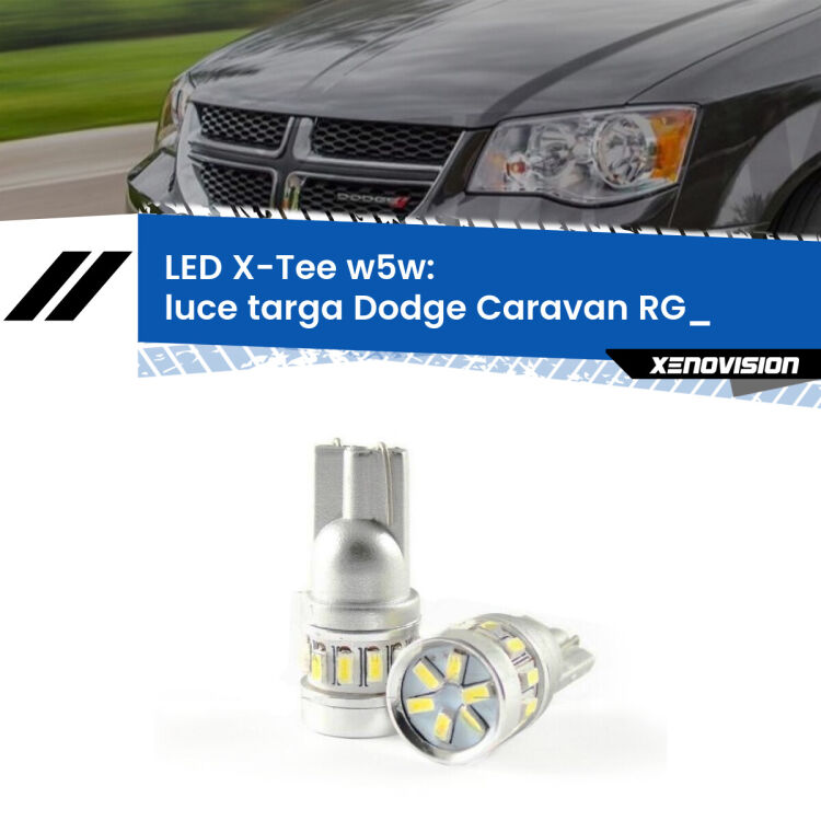 <strong>LED luce targa per Dodge Caravan</strong> RG_ 2000 - 2007. Lampade <strong>W5W</strong> modello X-Tee Xenovision top di gamma.