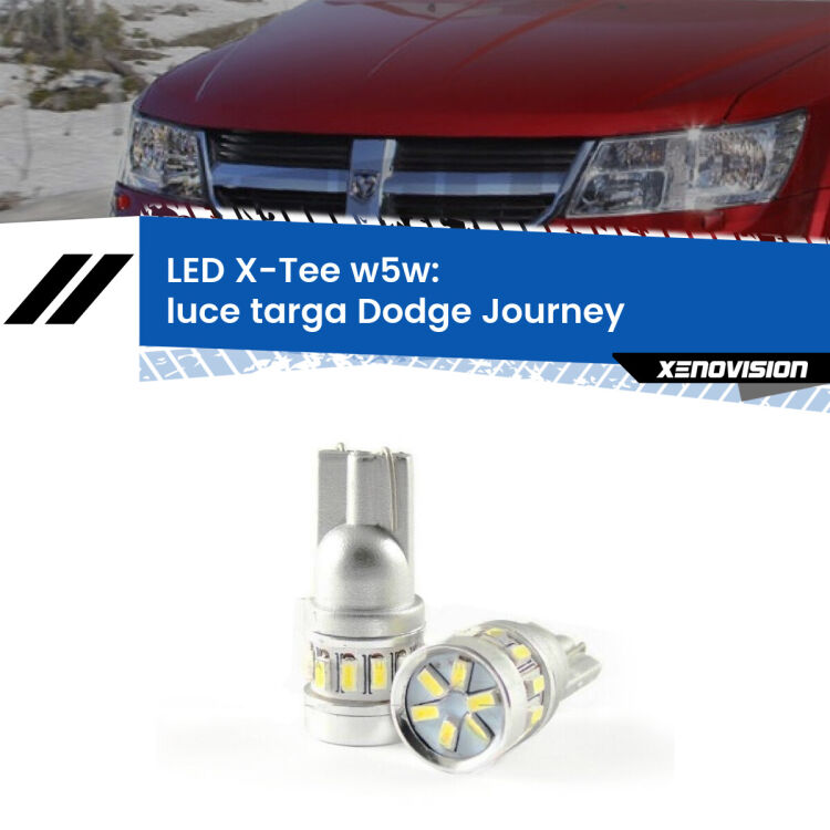 <strong>LED luce targa per Dodge Journey</strong>  2008 - 2015. Lampade <strong>W5W</strong> modello X-Tee Xenovision top di gamma.