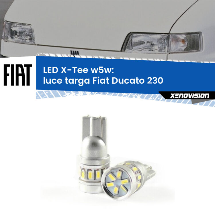 <strong>LED luce targa per Fiat Ducato</strong> 230 1999 - 2002. Lampade <strong>W5W</strong> modello X-Tee Xenovision top di gamma.