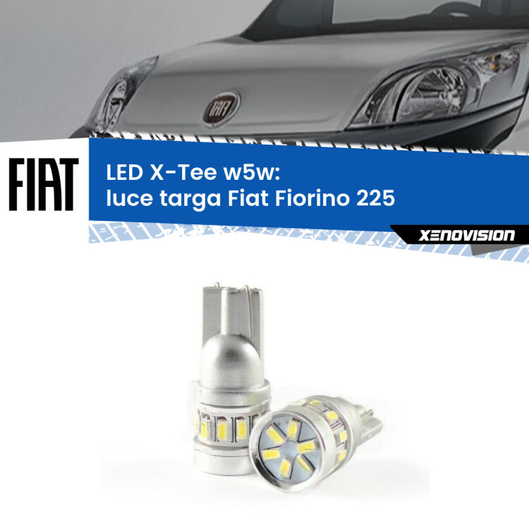 <strong>LED luce targa per Fiat Fiorino</strong> 225 2008 - 2021. Lampade <strong>W5W</strong> modello X-Tee Xenovision top di gamma.