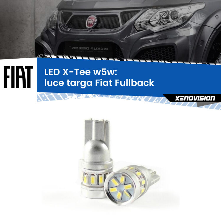 <strong>LED luce targa per Fiat Fullback</strong>  2016 - 2019. Lampade <strong>W5W</strong> modello X-Tee Xenovision top di gamma.