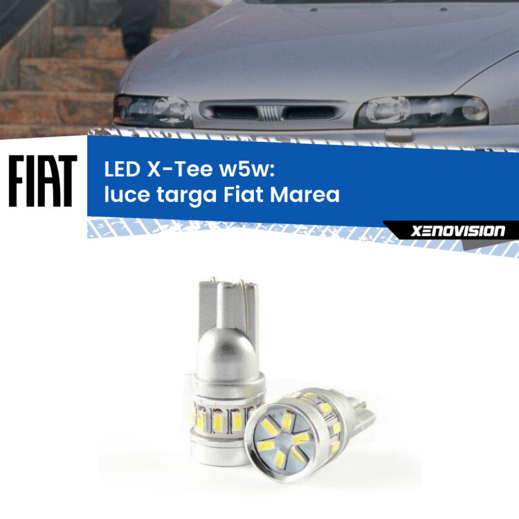 <strong>LED luce targa per Fiat Marea</strong>  1996 - 2002. Lampade <strong>W5W</strong> modello X-Tee Xenovision top di gamma.