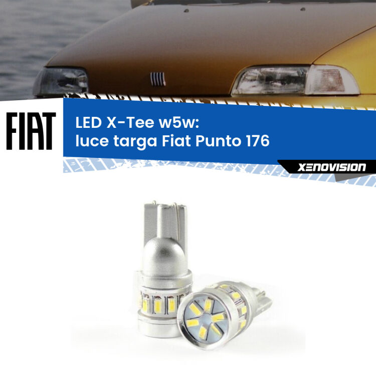 <strong>LED luce targa per Fiat Punto</strong> 176 1993 - 1999. Lampade <strong>W5W</strong> modello X-Tee Xenovision top di gamma.