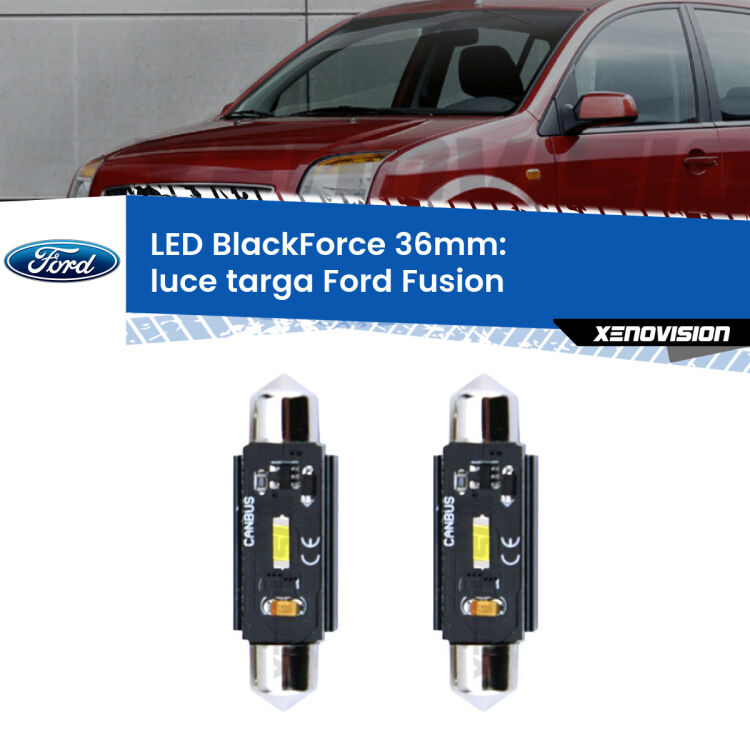 <strong>Luce Targa LED per Ford Fusion</strong>  2002 - 2012. Coppia lampade <strong>C5W</strong> 36mm modello BlackForce canbus.